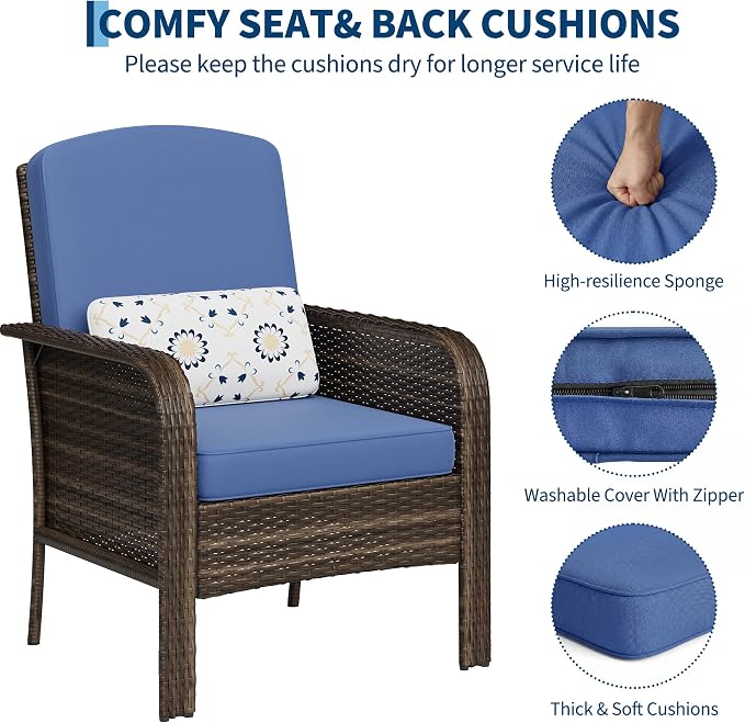 GAOMON 2-Piece Outdoor Patio Furniture Set, Rattan Lounge Chairs - Image 6