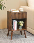 Fultyle Mid Century Modern Nightstand, Wood Bedside Table by Fultyle