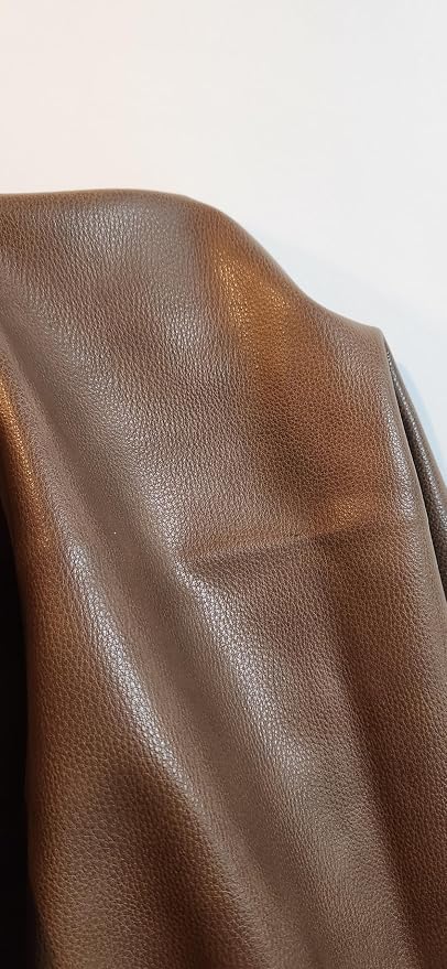 Walnut Brown Soft Faux Leather Fabric PU Leather by the Yard Synthetic Pleather - Image 3