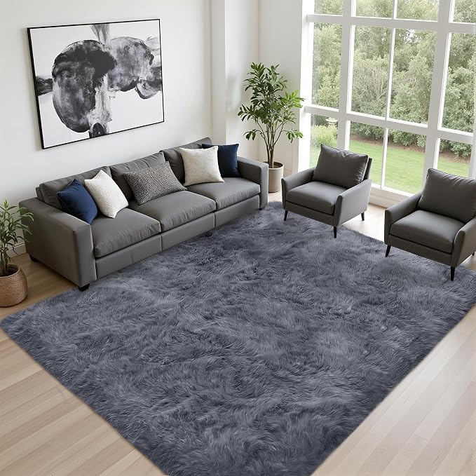 8x10 Area Rugs for Living Room Bedroom: Ultra Soft Fluffy Shag Rug Upgrade - Image 2