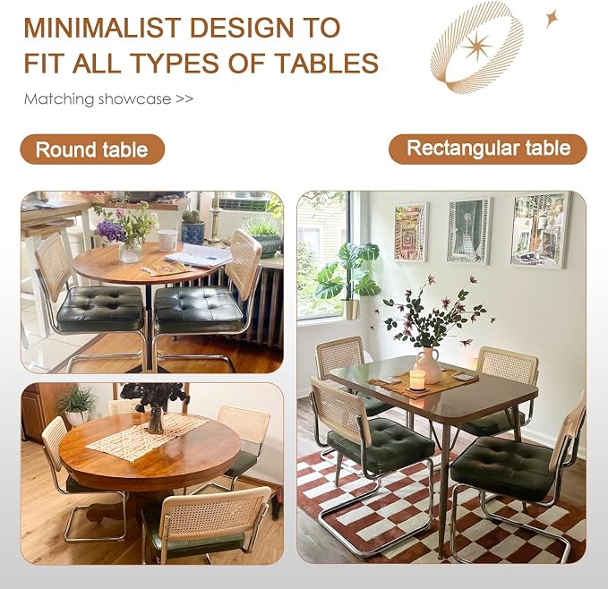 Zesthouse Natural Rattan Dining Chairs Set of 6, Modern Dining Room Chairs - Image 8