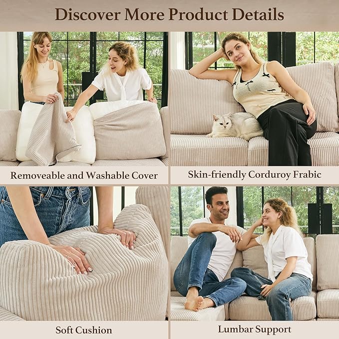 Belffin 5 Seats L Shaped Sectional Couch - Image 4