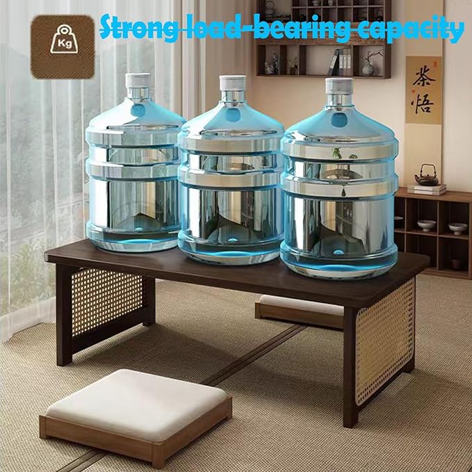Japanese Floor Table Bamboo Folding Coffee Table Portable Solid Wood Japanese - Image 6