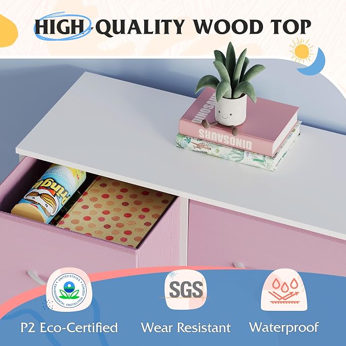 WLIVE 9 Drawer Dresser, Fabric Storage Tower - Image 6