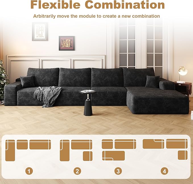 AUGOP 136" Sectional Couches for Living Room Modern Modular Sofa - Image 7