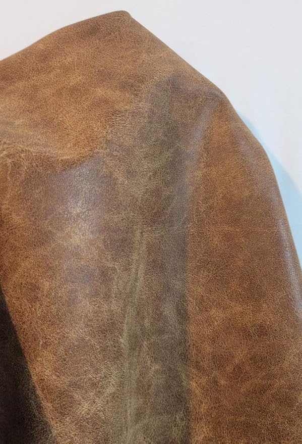 Acorn Medium Brown Distressed Soft faux Vegan PU {Peta Approved Vegan} Leather - Image 2