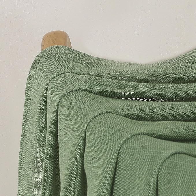 Chyhomenyc Sage Green Semi Sheer Curtains 36 Inch Length, Light Filtering Faux - Image 9