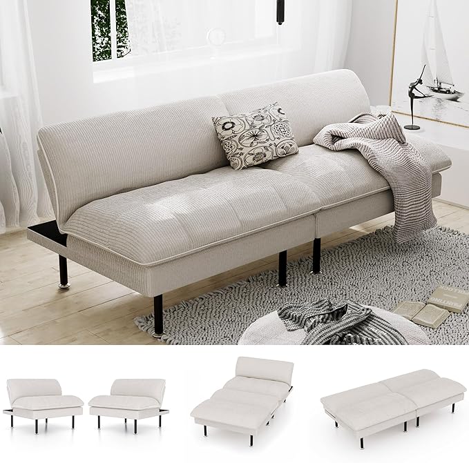 Ribilake 70" Futon Sofa Bed, 4 in 1 Multi-Function Couch Sleeper by RIBILAKE