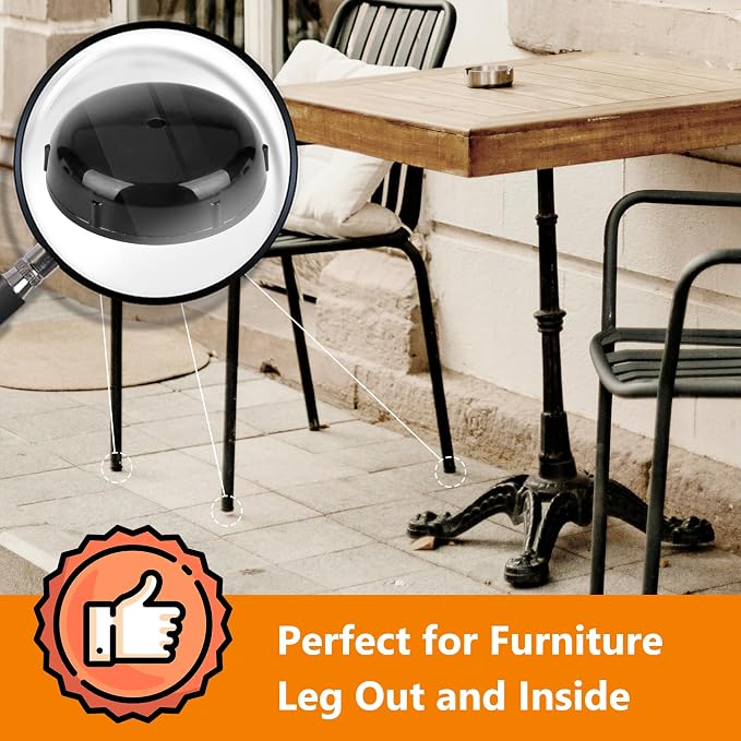 24-Pack Wrought Iron Patio Furniture Feet Caps 1-1/2 Inch Plastic Outdoor Patio - Image 4