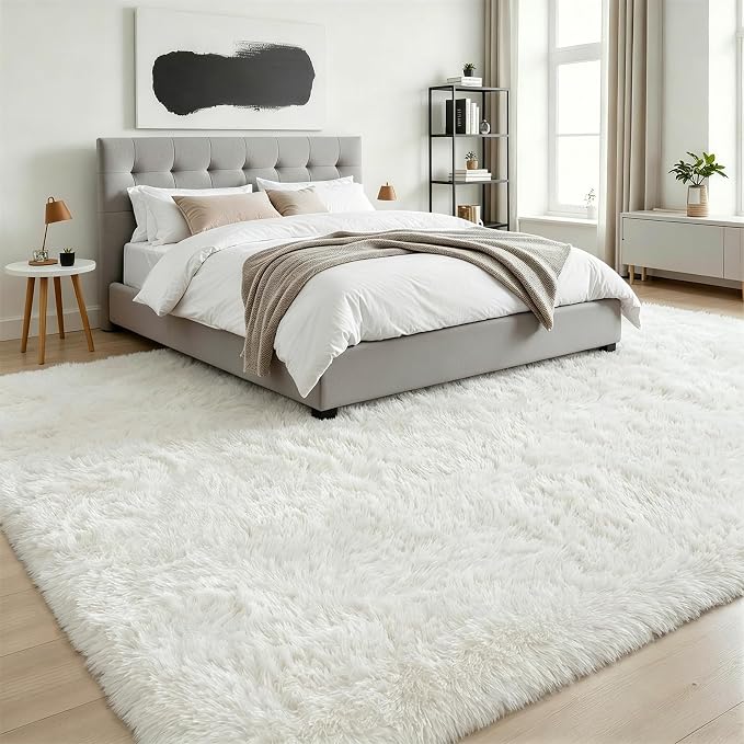 Fluffy Area Rugs 9x12 Living Room Bedroom: Ultra Soft Shag Rug Upgrade Non-Slip - Image 3