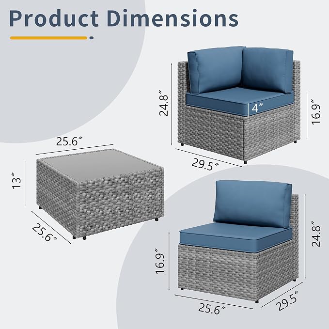 SUNLEI 5 Piece Outdoor Patio Furniture Set - Image 2
