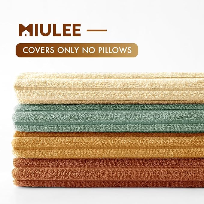 MIULEE Boho Farmhouse Throw Pillow Covers 20x20 Inch Set of 4 Summer Modern - Image 3