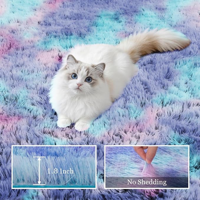 Fluffy 4x6 Area Rugs for Living Room Bedroom: Ultra Soft Shag Rug Non-Slip - Image 5