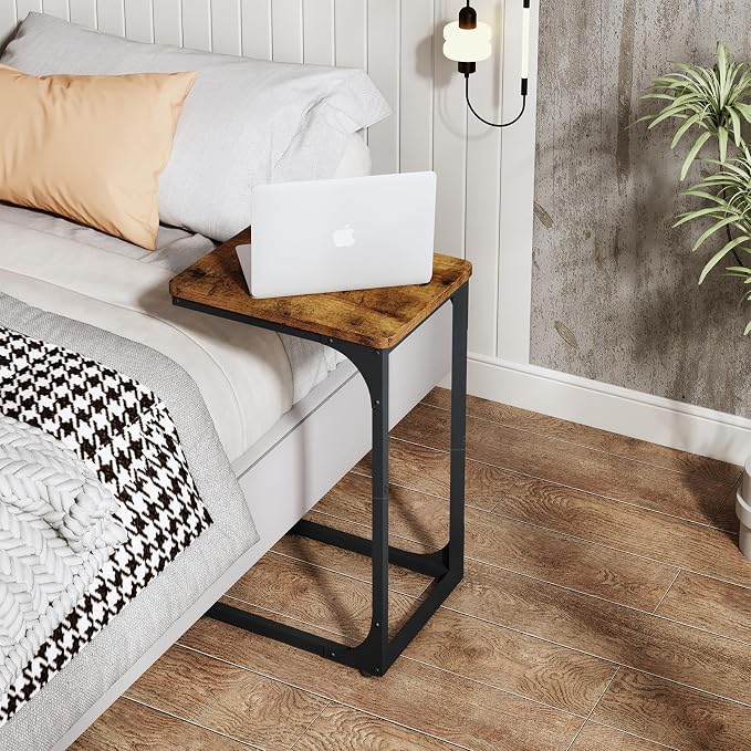 QEEIG C Table Side Table Set of 2 Living Room Sets C Shaped Couch Tray End - Image 4
