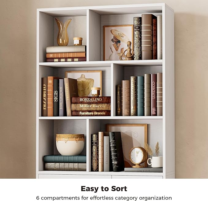IRONCK Bookshelf, 70.9 Inch Tall Bookcase, 3-Tier Bookshelves - Image 5