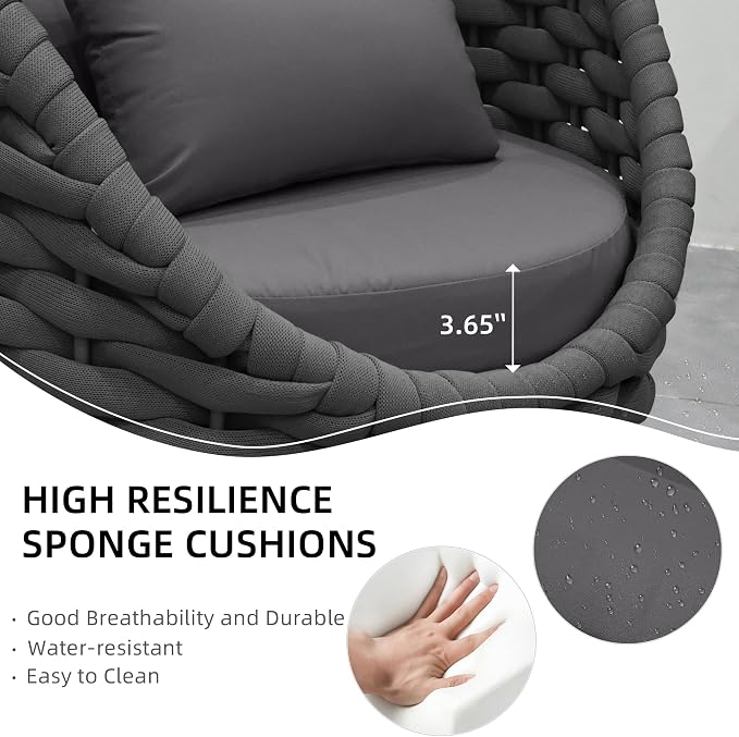 TWT Outdoor Patio Furniture Set-5 Pieces Aluminum Sectional Sofa, Metal Patio - Image 2