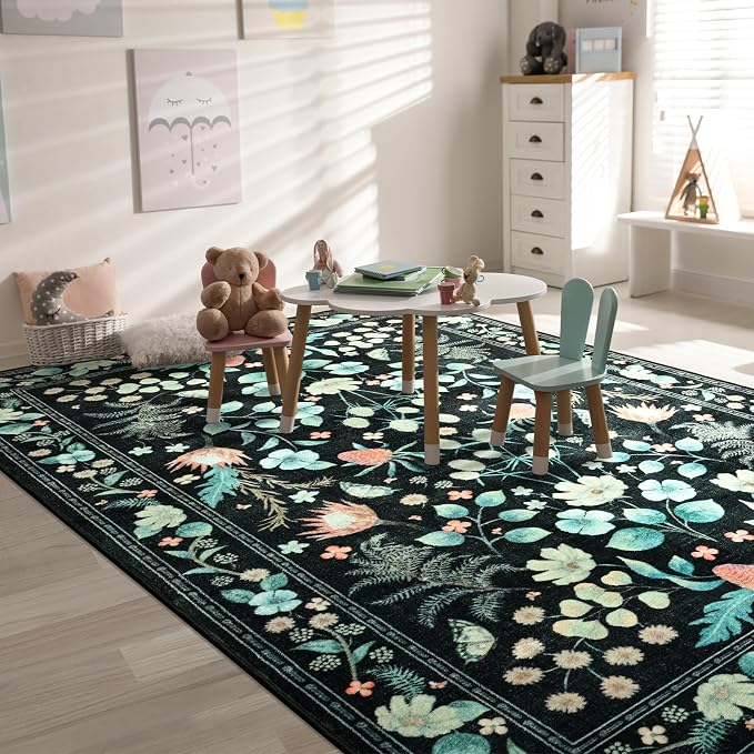 Area Rugs for Living Room, 6x9 Washable Vintage Rug for Bedroom, Non-Slip - Image 5