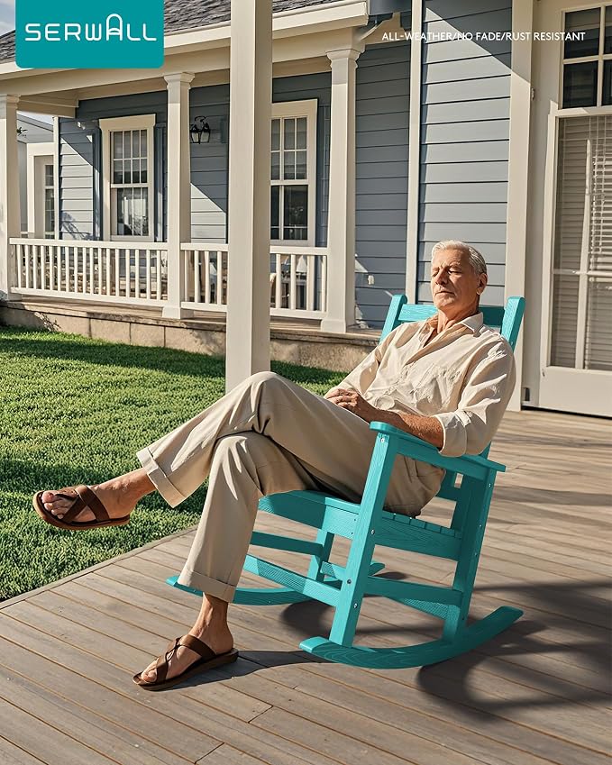 SEWALL HDPE Rocking Chair, Oversized Outdoor Rocking Chair - Image 7