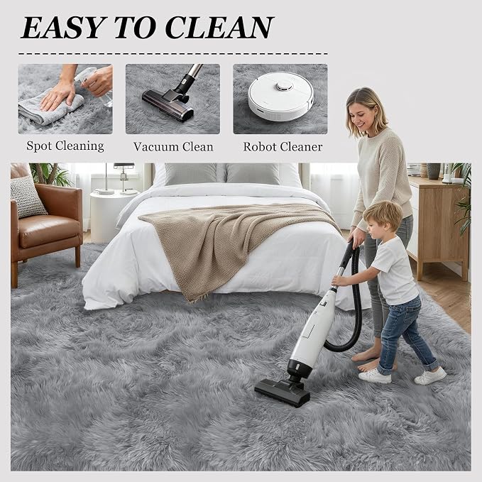Fluffy 5x7 Area Rugs for Living Room Bedroom: Ultra Soft Shag Rug Non-Slip - Image 8
