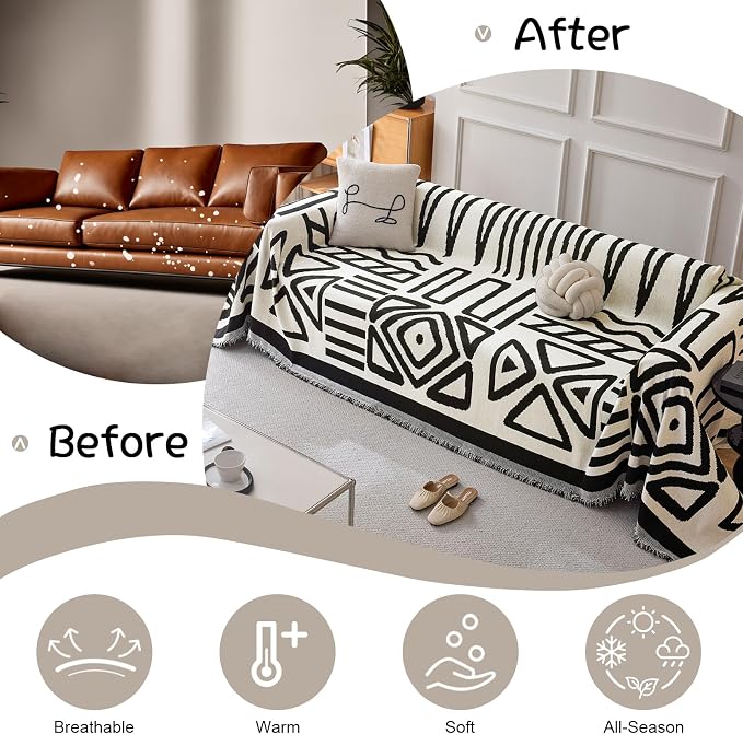 VClife Boho Couch Cover, Thick Couch Covers - Image 5