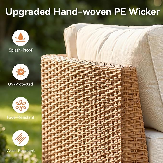 Aoxun 8-Piece Patio Furniture Set, Wicker Outdoor Furniture - Image 8