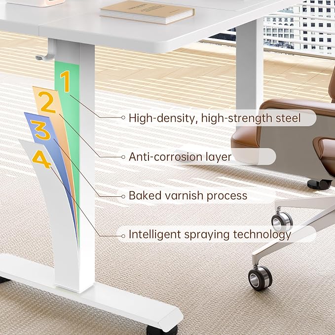 Veken 63x27.6 Inch Large Electric Standing Desk, Heights Adjustable, Sit to - Image 7