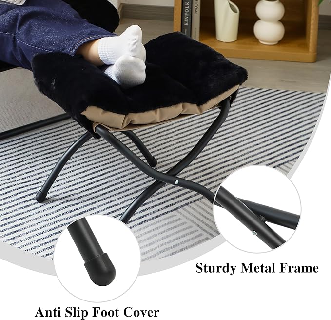 15" Folding Ottoman, Foldable Footrest Stool, Portable Small Foot Stool - Image 7