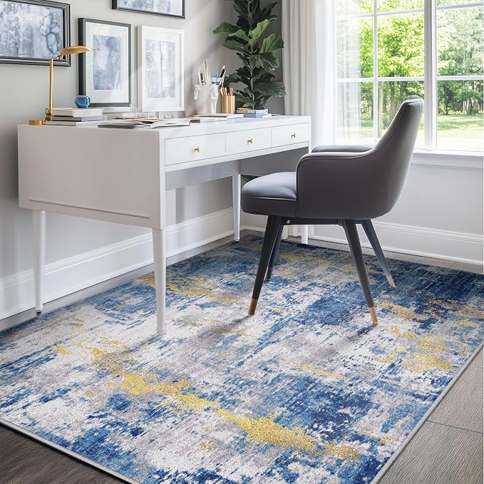 RELEANY Washable Area Rugs 8'x10' Non-Slip Modern Abstract Soft - Image 7