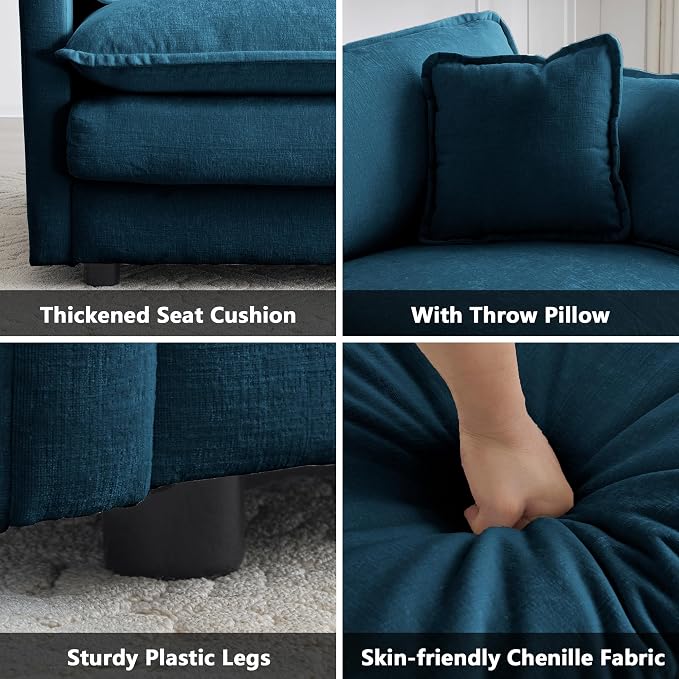 mikibama Luxury 3 Piece Sofa Set, 2 Pieces of Single Sofa and 1 Piece of 3 - Image 5