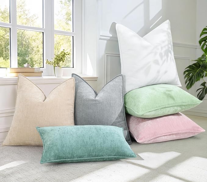 decorUhome Summer Couch Euro Sham Throw Pillow Covers 24x24 Set of 2, - Image 6