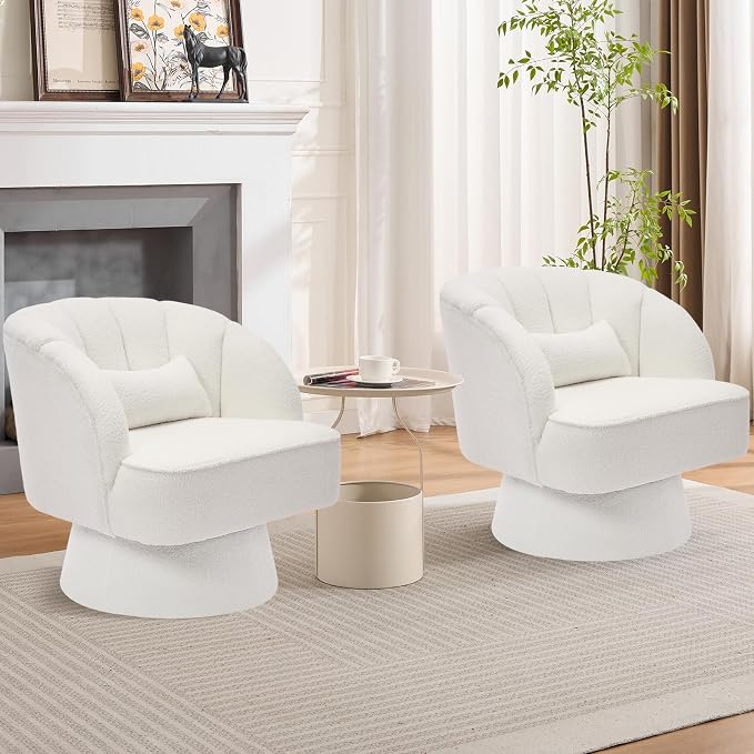 Garvee Ultra-Plush Swivel Accent Chair, 360° Barrel Lounge Chair by Garvee