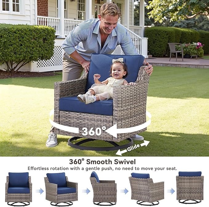 Wicker Patio Furniture Set-9 Pieces All-Weather Wicker Outdoor Furniture - Image 2