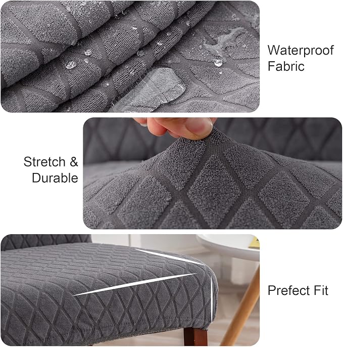 Genina Waterproof Chair Covers for Dining Room Set of 4, Dining Chair Cover - Image 3