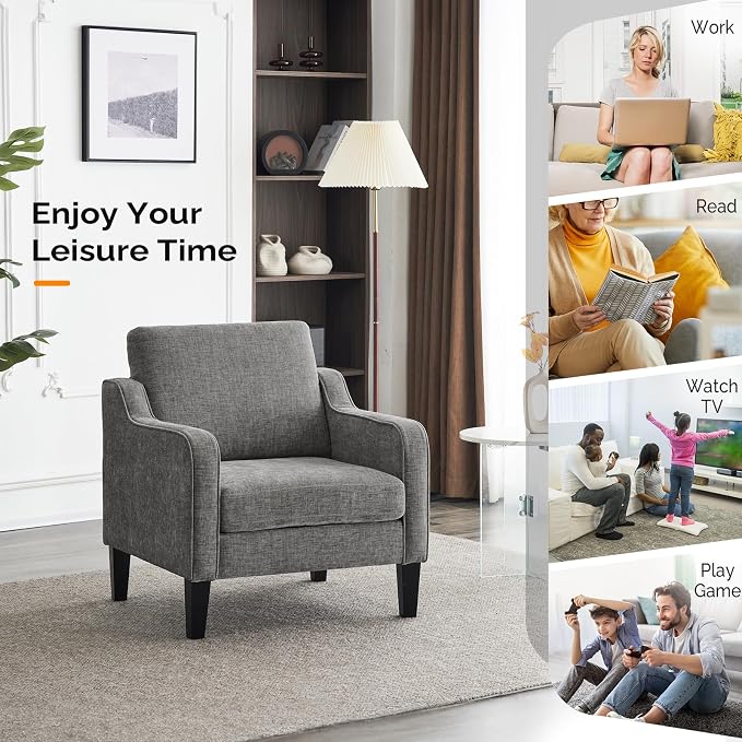 VINGLI Accent Chairs for Living Room Chairs Reading Chair Mid Century Modern - Image 9