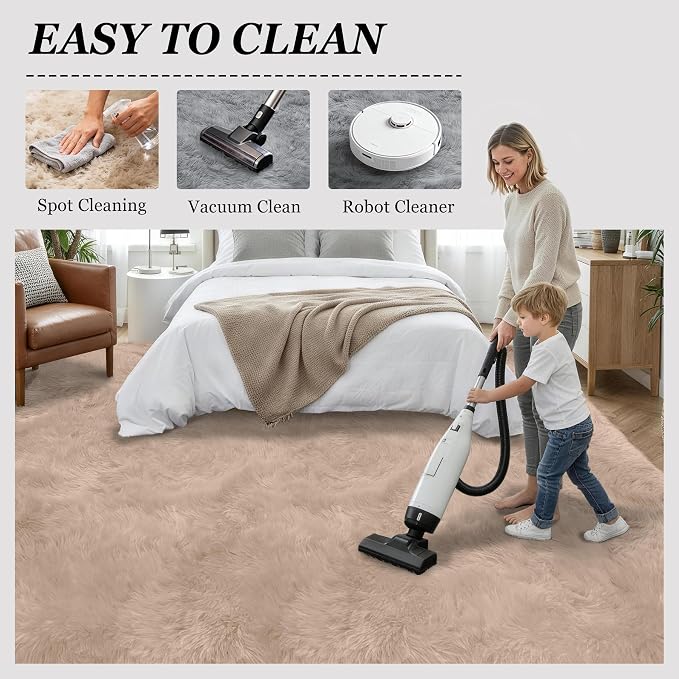 Fluffy Area Rugs 9x12 Living Room Bedroom: Ultra Soft Shag Rug Upgrade Non-Slip - Image 8