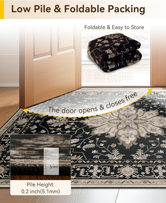 RELEANY Area Rugs 2'x5' Runner Rug Non Slip Washable - Image 5