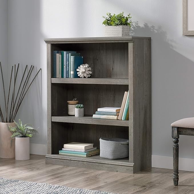 Sauder Miscellaneous Storage 3-Shelf Bookcase/ Book shelf, Mystic Oak finish - Image 2