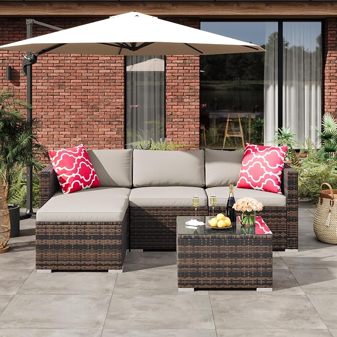 GAOMON 5-Piece All-Weather Patio Furniture Set, Convertible Outdoor Sectional - Image 5