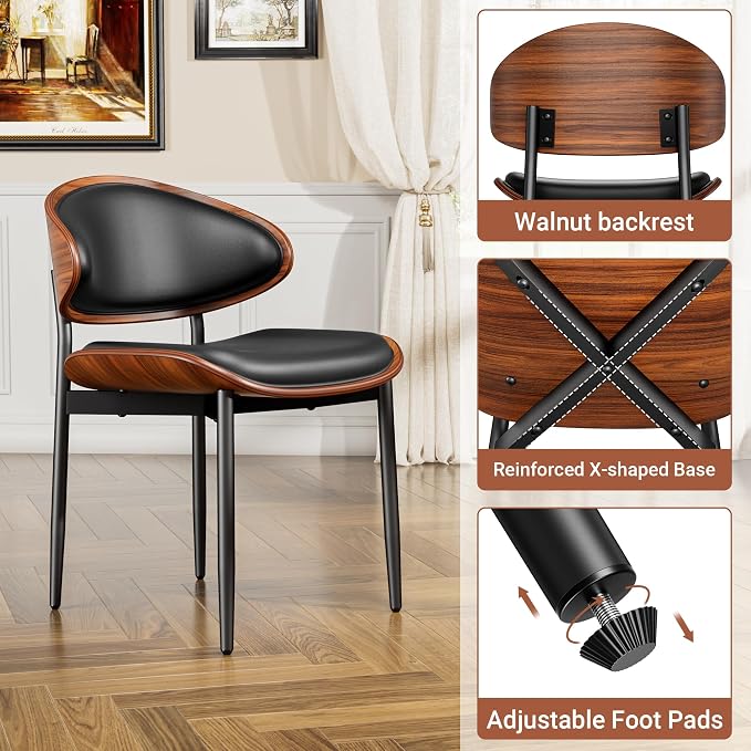 YaFiti Dining Chairs Set of 4, Dining Room and Kitchen Chairs, Mid Century - Image 5