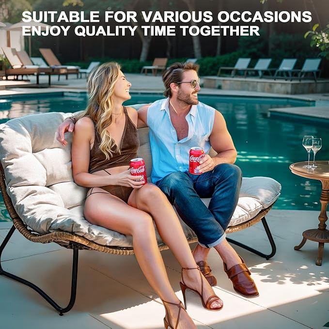 Crestlive Products Outdoor Loveseat 2PCS, Patio Conversation Set, All-Weather - Image 6