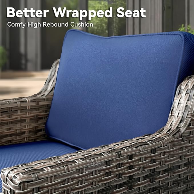 Patio Wicker Chairs Swivel Rocker-Outdoor Swivel Rocker Chair Set of 4 - Image 7