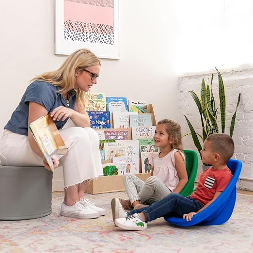 ECR4Kids Plastic Leaf Scoop Floor Rocker Seat, Classroom Furniture - Image 8