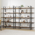 OtterOasis Bookshelf Set of 2, Heavy Duty 5-Tier Industrial Bookcase, 120lbs by OtterOasis