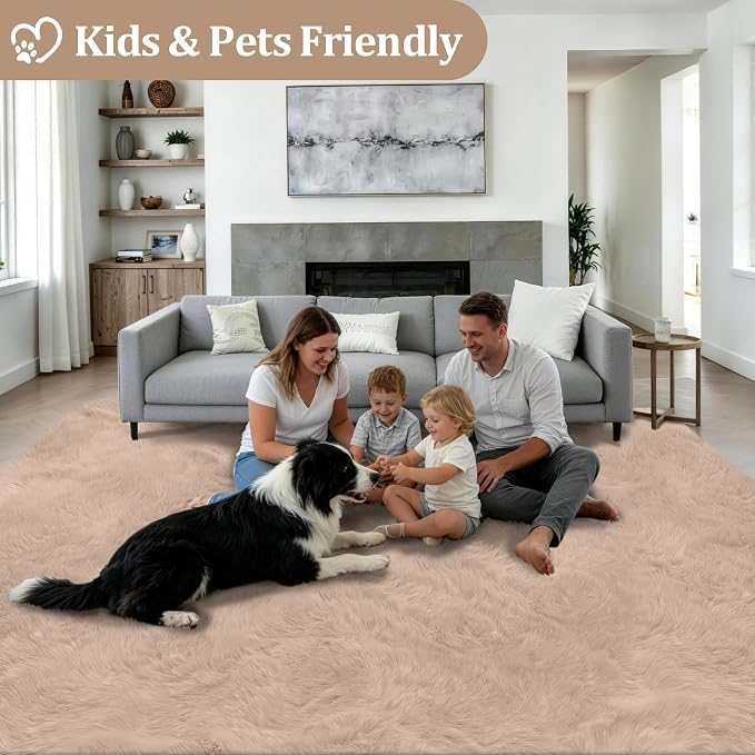 Fluffy Area Rugs 9x12 Living Room Bedroom: Ultra Soft Shag Rug Upgrade Non-Slip - Image 4