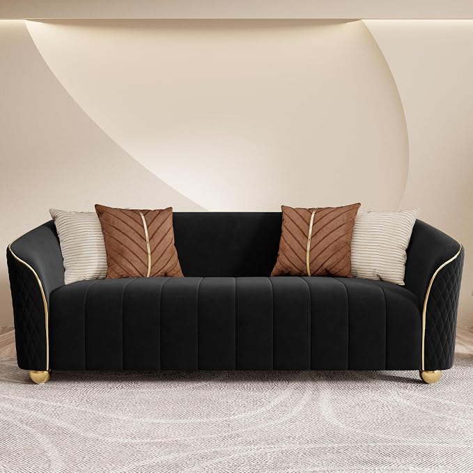 2-Piece Luxury Velvet Sofa Set for Living Room, Elegant Design Couch Set - Image 6