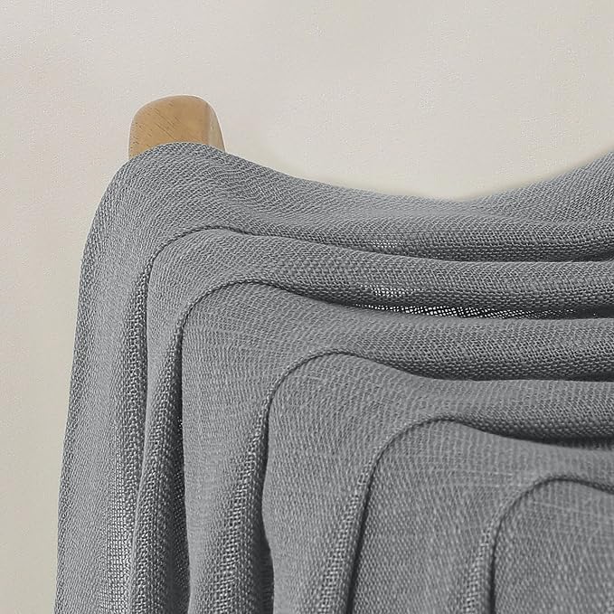 Chyhomenyc Charcoal Grey Semi Sheer Curtains 84 Inches Long 2 Panels Set - Image 9