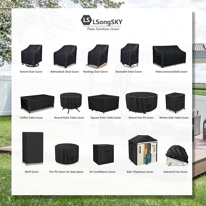 Outdoor 2-Seater Loveseat Cover, Patio Sofa Covers Fits up to 58W x 32.5D x 31H - Image 2