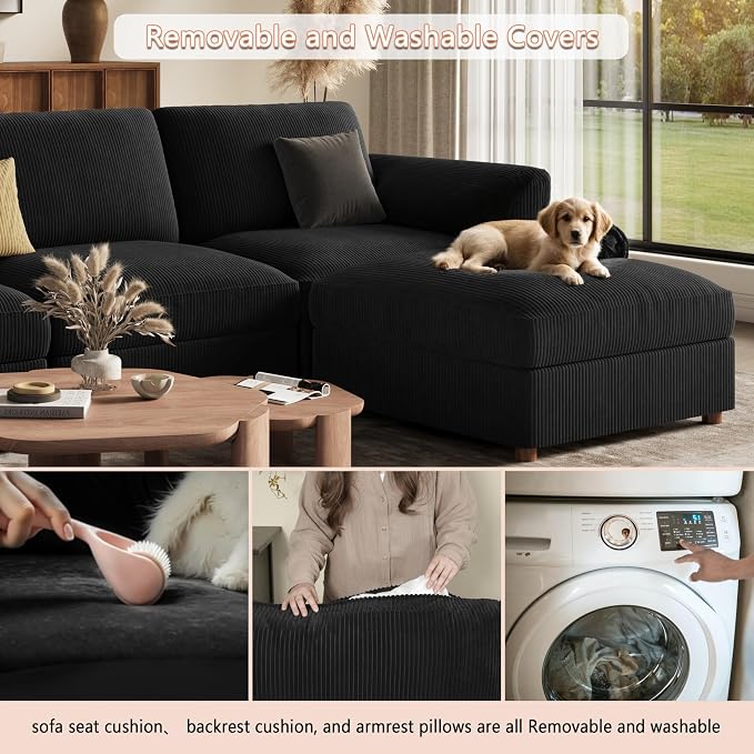 EASE MOOSE Comfty 2 Seat Couch, FSC Certified Modern Deep Seat Sectional Modular - Image 9