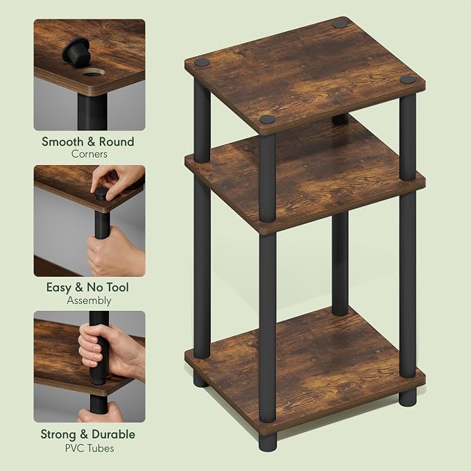 Furinno Turn-N-Tube Side Table, 3-Tier End Table - Image 5