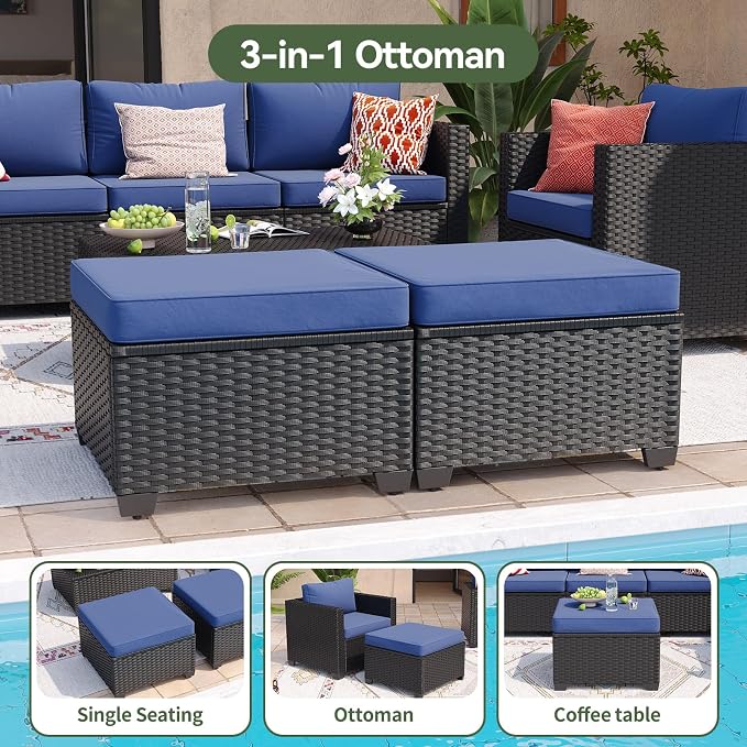 Aoxun 7 Piece Outdoor Patio Furniture Set 6 Seats, Outdoor Sectional - Image 6